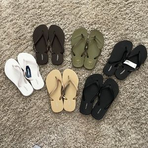 6 pair of flip flops ALL for one price